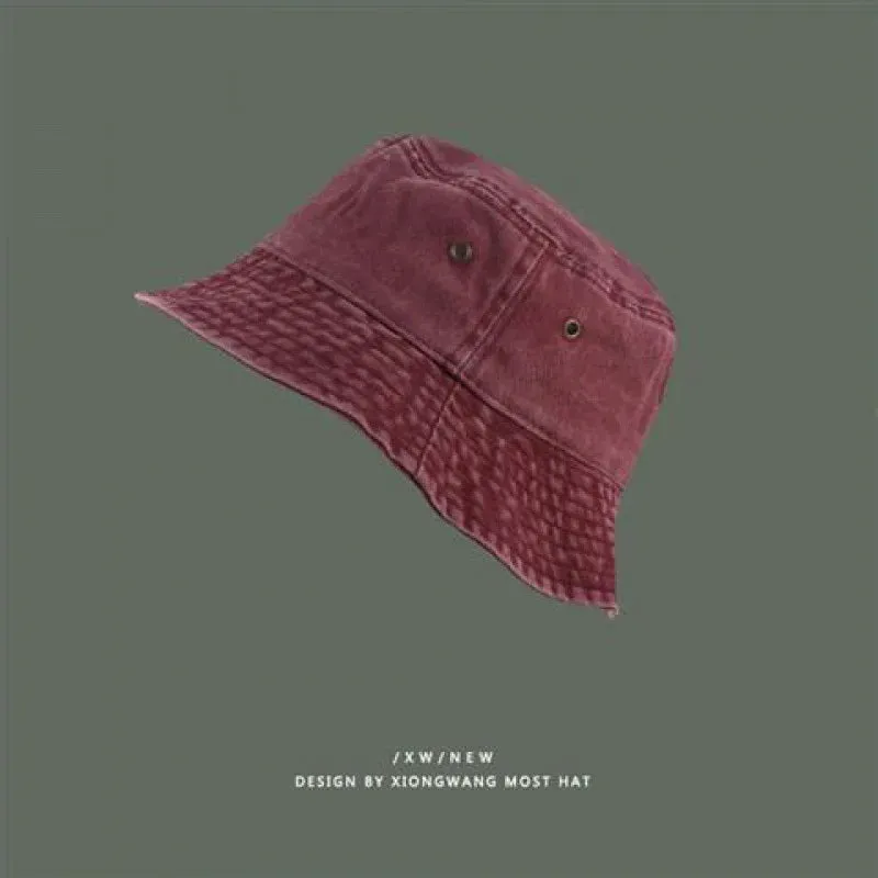 Washed Denim Vintage Bucket Hat - Fashionable Spring Summer Autumn Fisherman Cap for Women Men