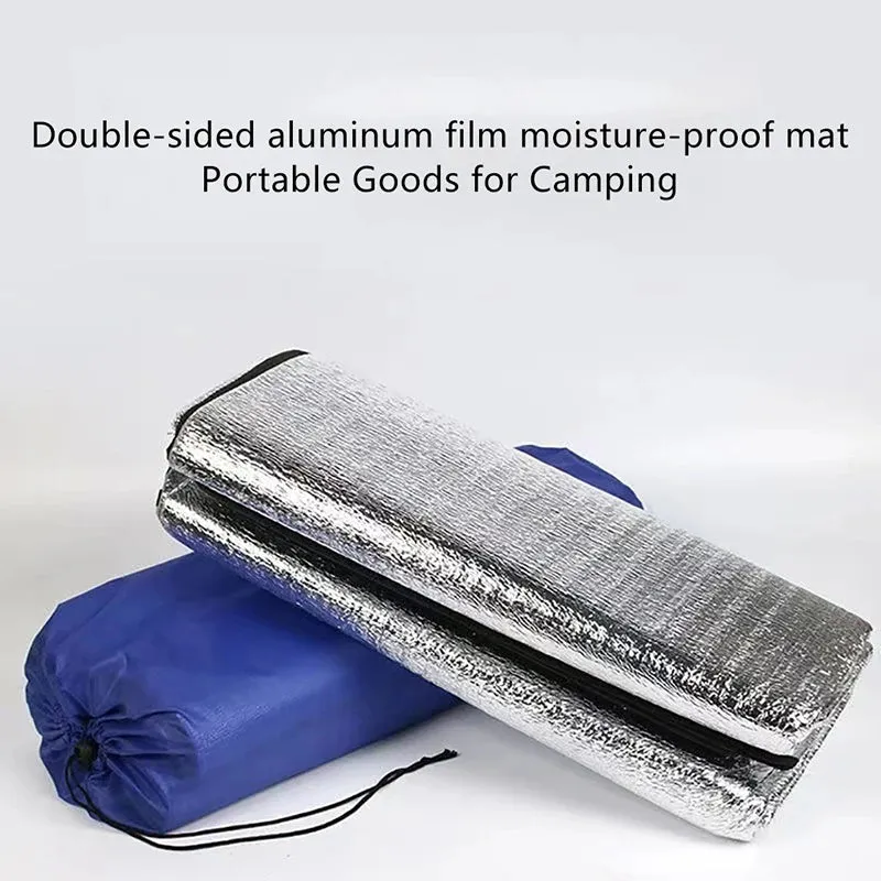 Waterproof Camping Ground Mat Double-Sided Aluminum Foil with Drawstring Bag - 59.06" x 78.74"