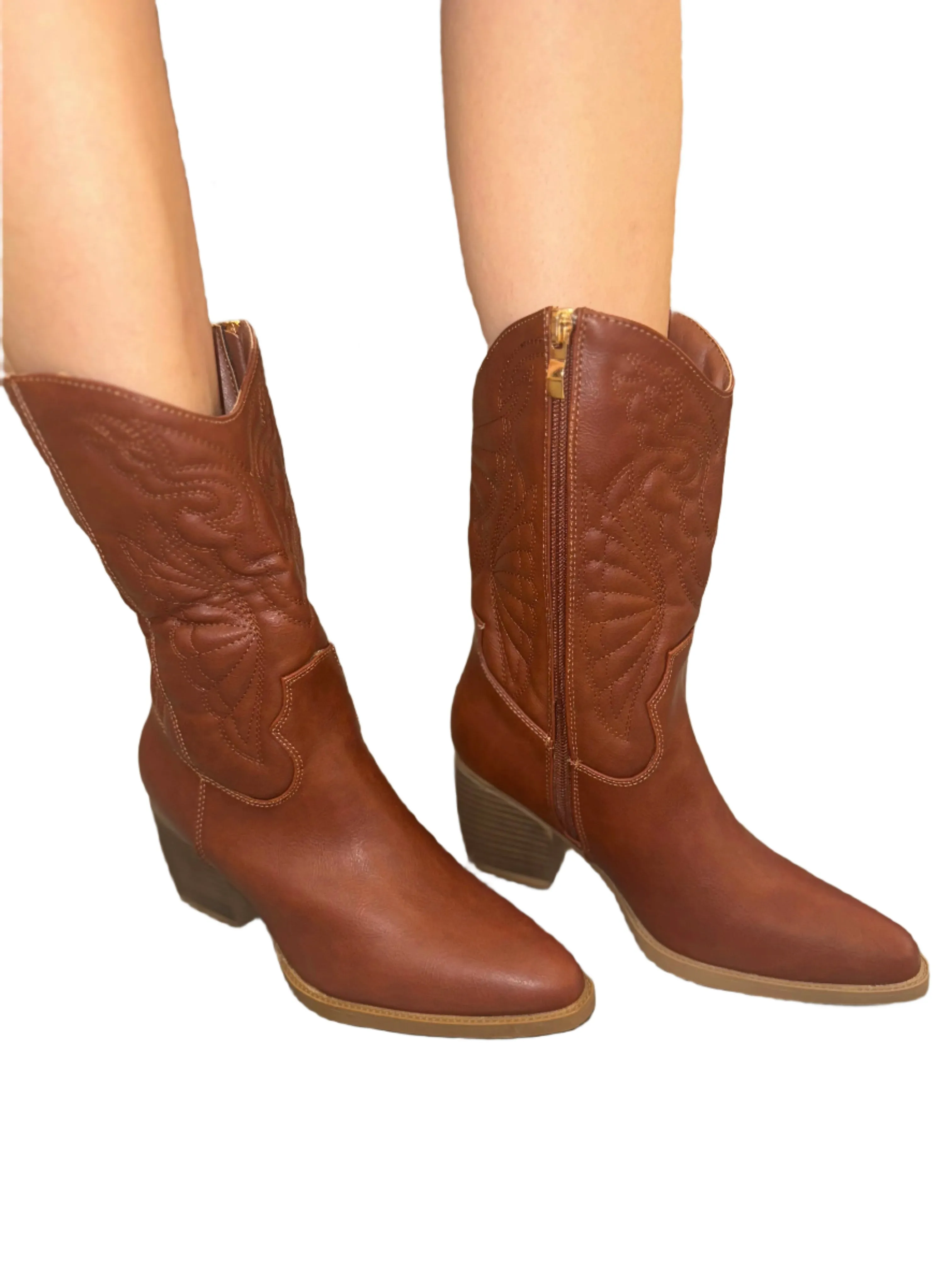 WESTERN COWGIRL ANKLE BOOT WITH HEEL TEXAS02