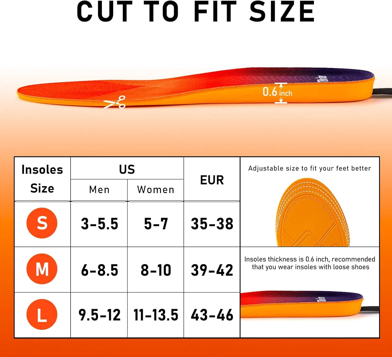 WI001 Heated Insoles-Orange