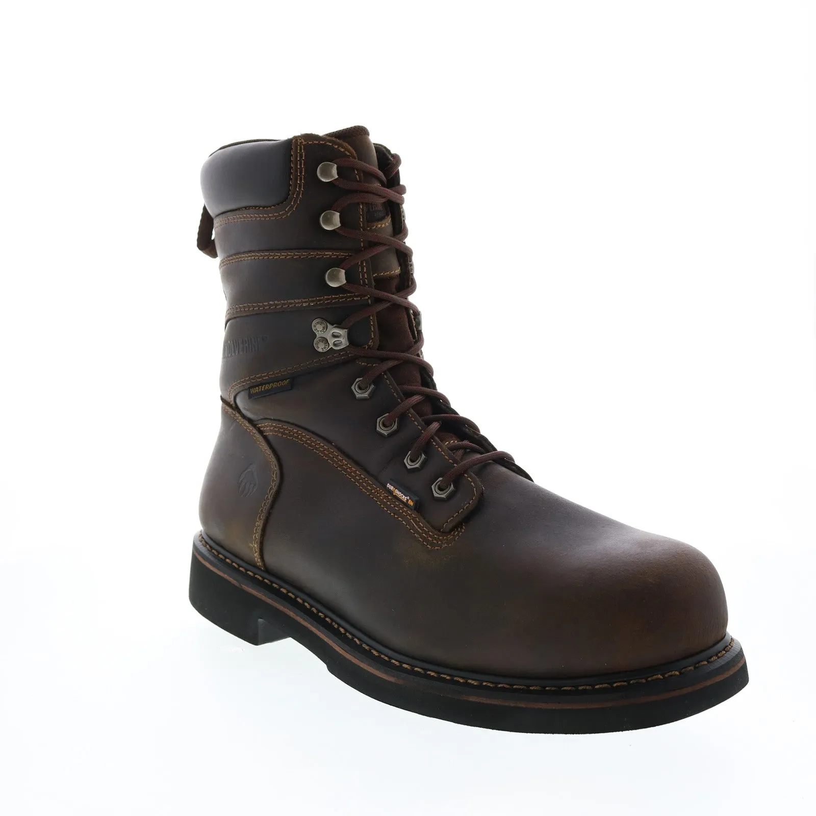 Wolverine Brek 8" Waterproof Steel-Toe W10082 Mens Brown Wide Work Boots