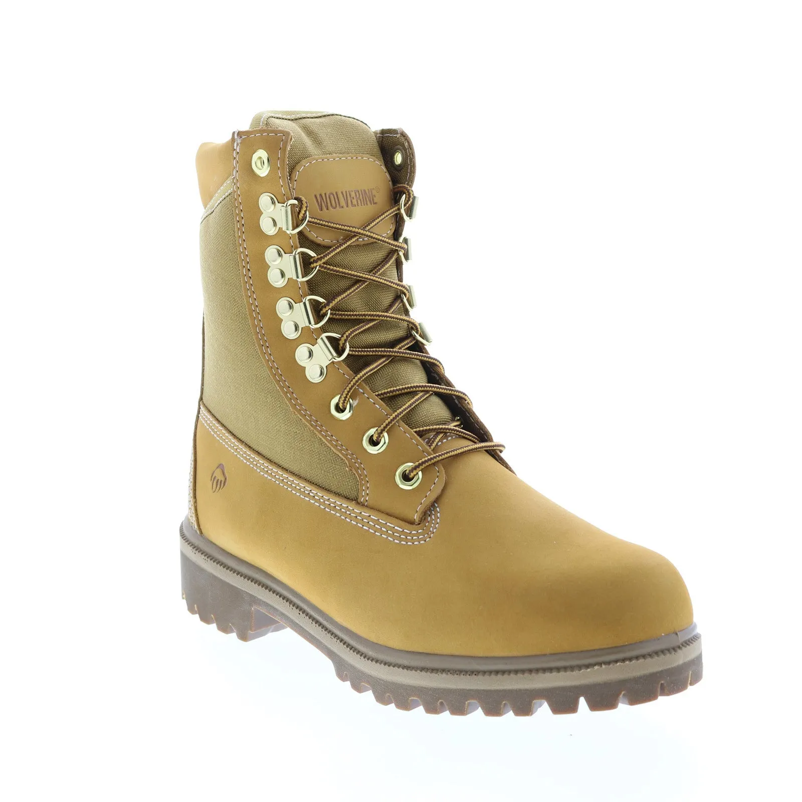 Wolverine DA Waterproof 8" Cord Panel Lug W01199 Mens Brown Wide Work Boots