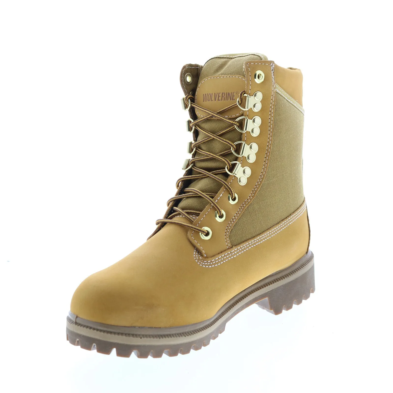 Wolverine DA Waterproof 8" Cord Panel Lug W01199 Mens Brown Wide Work Boots