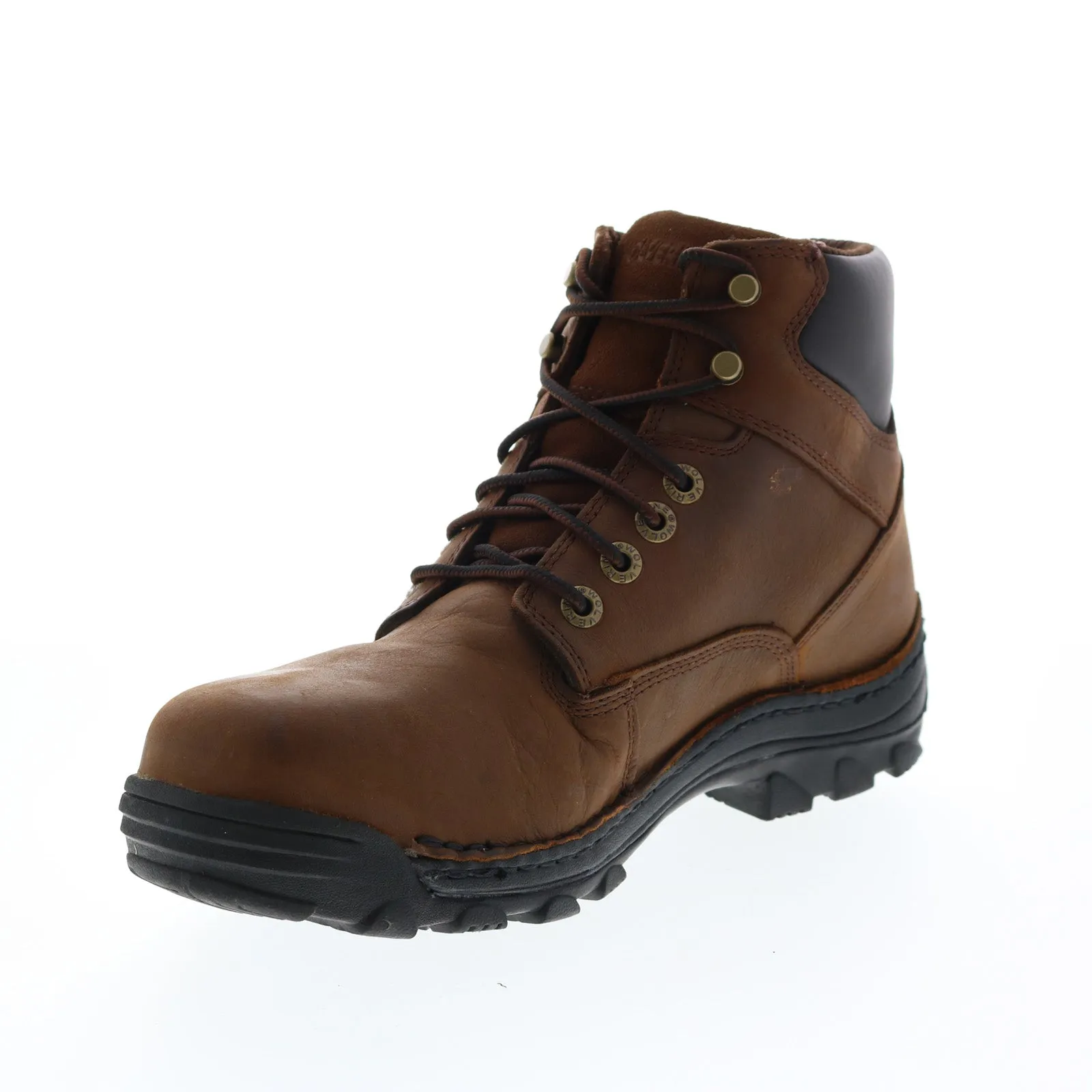 Wolverine Durbin WP 6" Steel-Toe W05483 Mens Wide Brown Lace Up Work Boots
