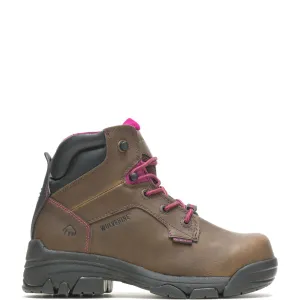 Wolverine Merlin 6" Waterproof Composite Toe Womens Brown Wide Work Boots