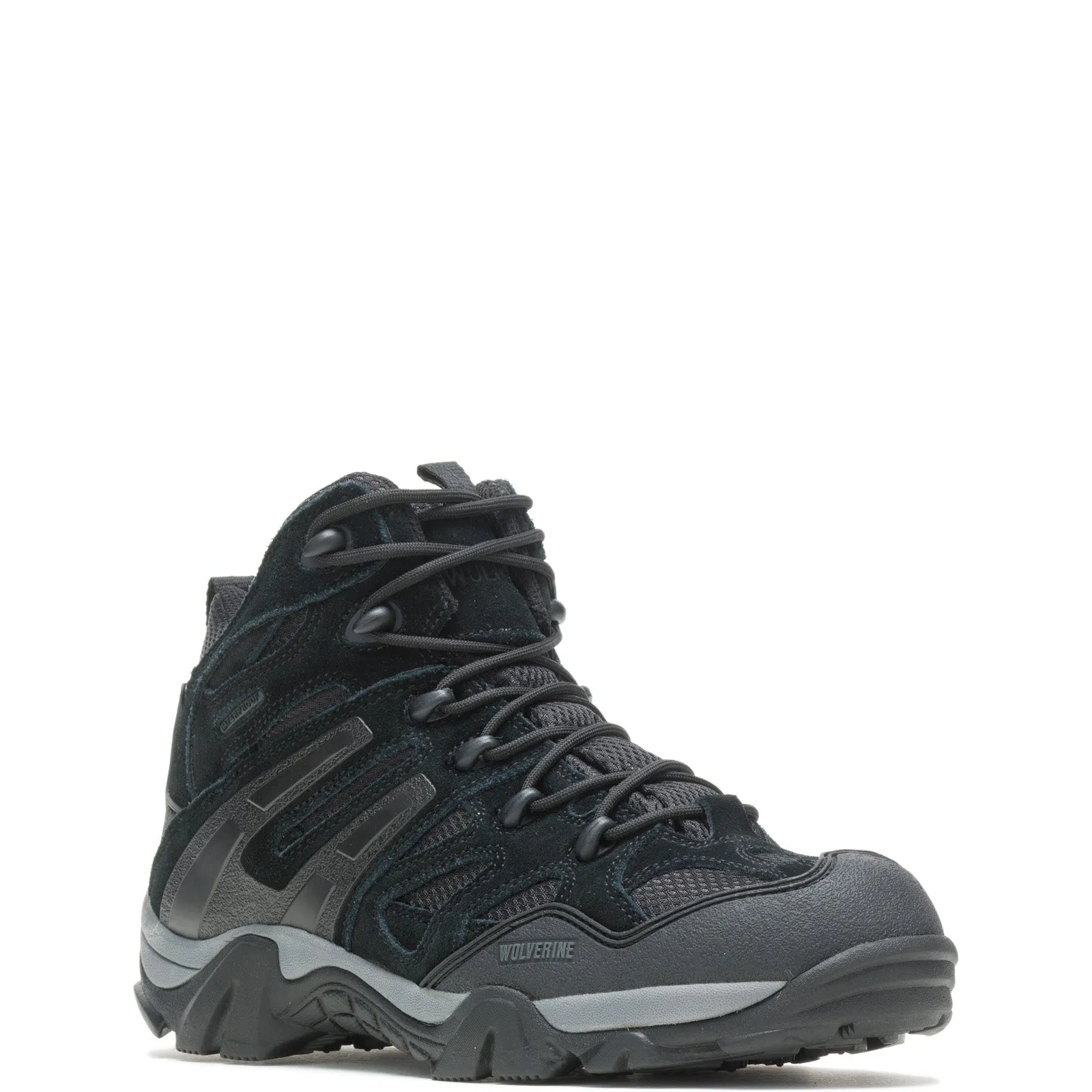Wolverine Wilderness Waterproof W080006 Mens Black Mesh Wide Hiking Boots