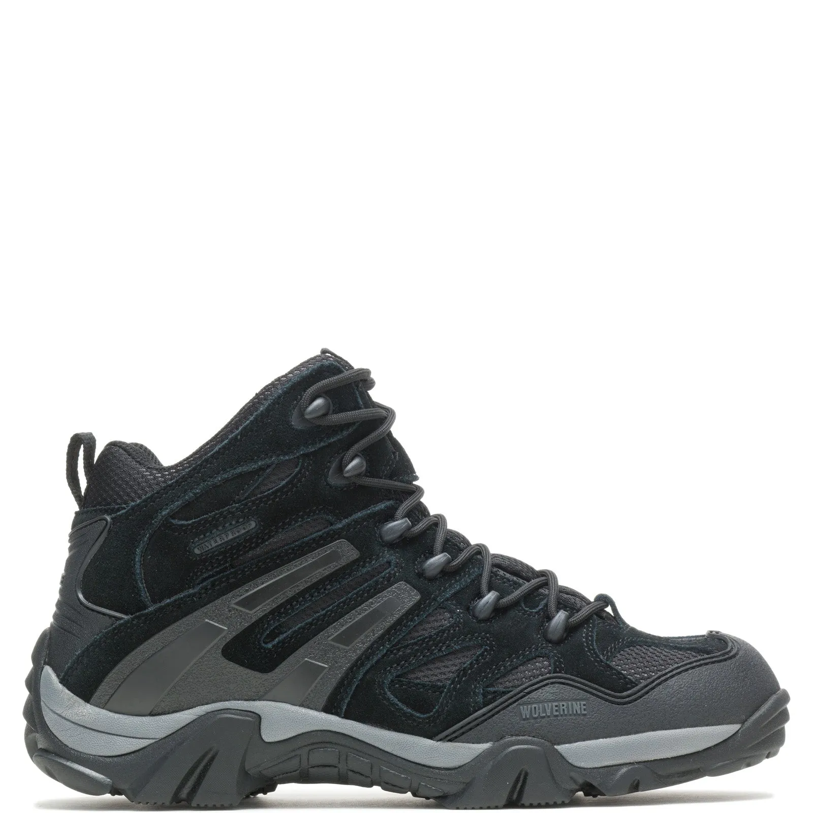 Wolverine Wilderness Waterproof W080006 Mens Black Mesh Wide Hiking Boots