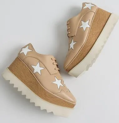 Woman Square Toe Star Lace Up Loafer