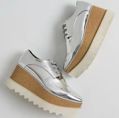Woman Square Toe Star Lace Up Loafer