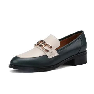 Women Genuine Leather Oxfords Shoes Hand-made
