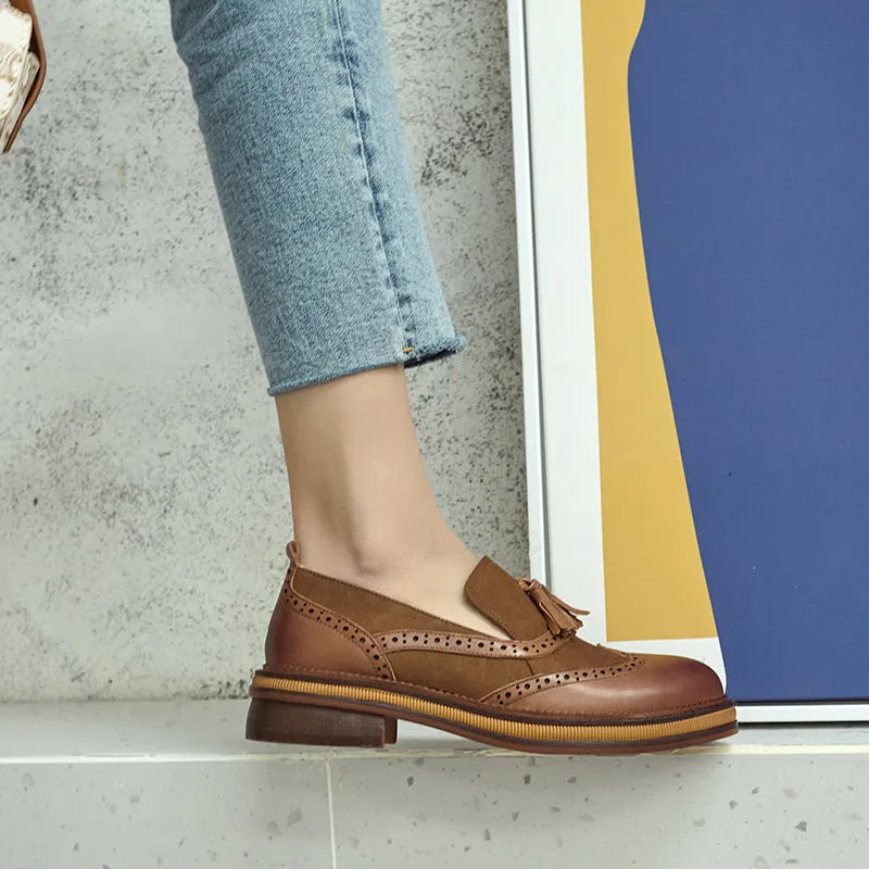 Women  Genuine Leather Slip On Flats
