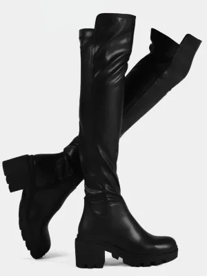 Women High Heeled Platform Boots
