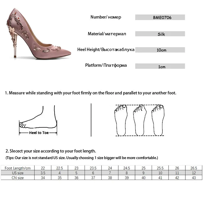 Women Pumps Flower Heel Wedding Shoes Plus Size
