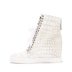 Women Street Metal Chains Lace up High Top Casual Shoes