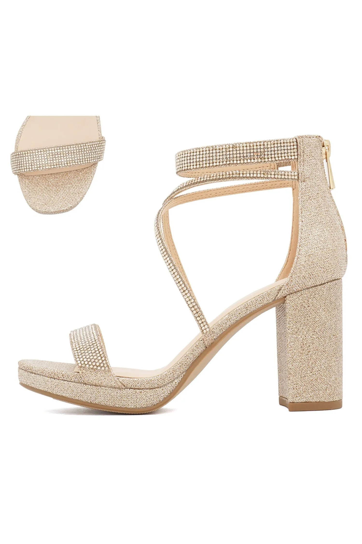 Women's Glitter Rhinestone Heel - LATANYAS