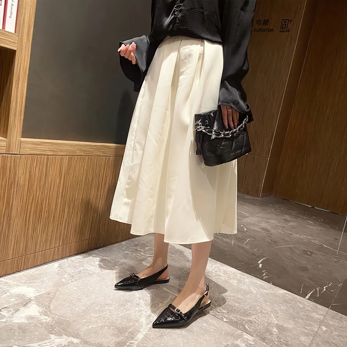 Womens Pointed Toe Flat Dress Shoes - Rich Solid Hue with Chic Buckle Accent - Trendy & Comfortable for Everyday Style