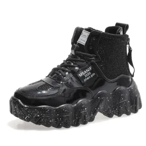 Women's Rhinestone Platform Sneakers 2020 Winter Fashion Style Warm Women Trainers Ladies Chunky Shoes Footwear