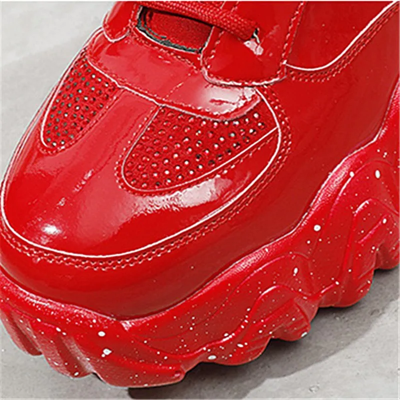 Women's Rhinestone Platform Sneakers 2020 Winter Fashion Style Warm Women Trainers Ladies Chunky Shoes Footwear