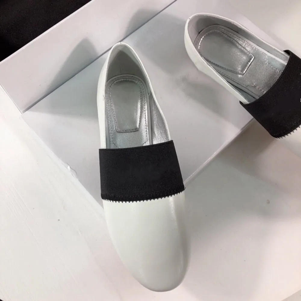Women's Shoes Top Quality Flats Shoes For Woman Round Toe Slip On Shoes Genuine Leather Loafers Shallow Soft Shoes