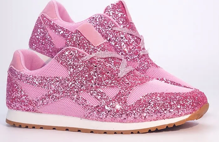 Women's Sneakers Flat Vulcanized Shoes Lace Up Bling Bling Platform