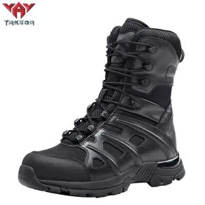 Yakeda Outdoor Hiking Boots Side Zipper shoes Combat Military Leather army tactical Boots for Women men