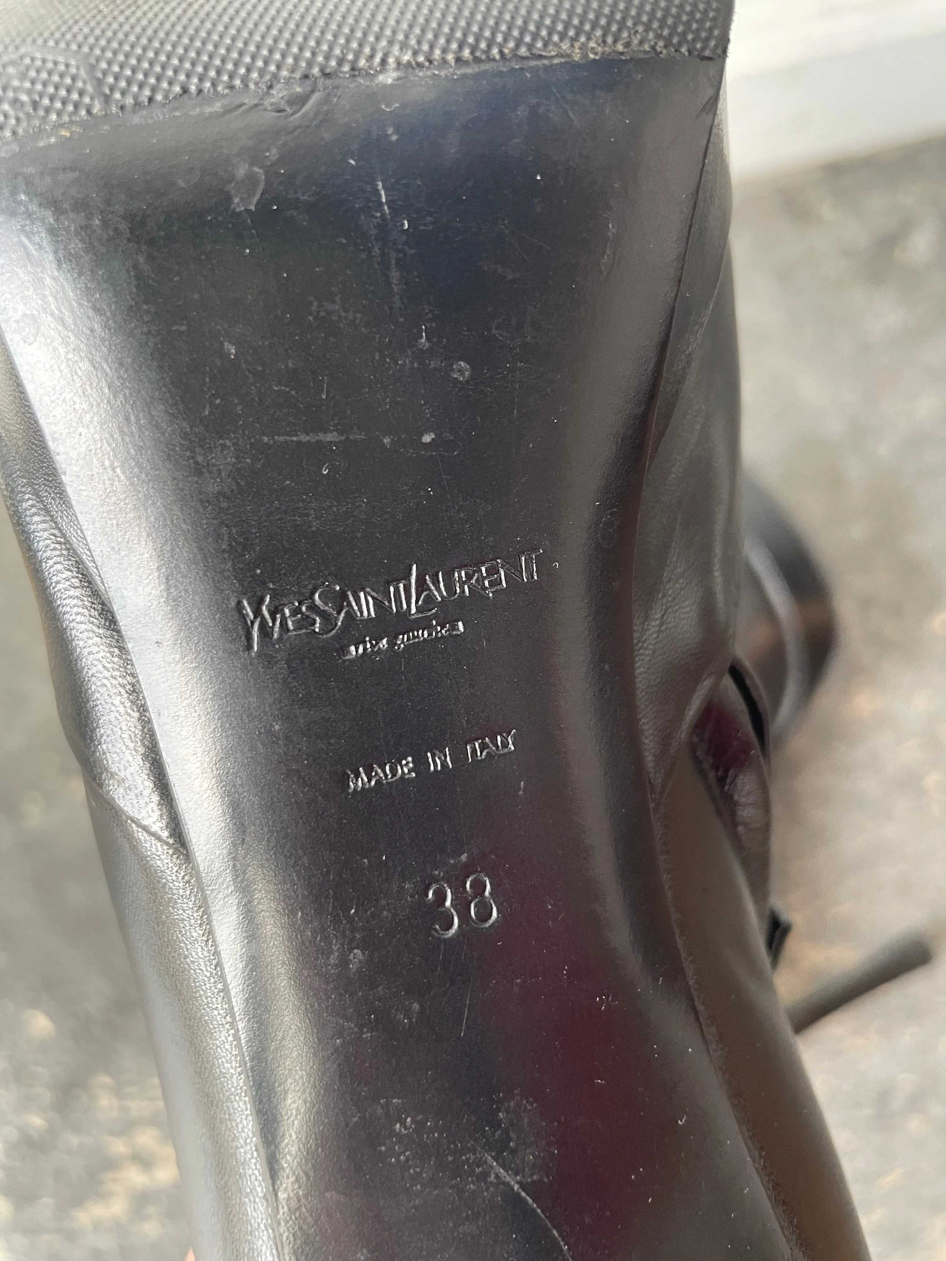 YSL Black Heeled Short Booties