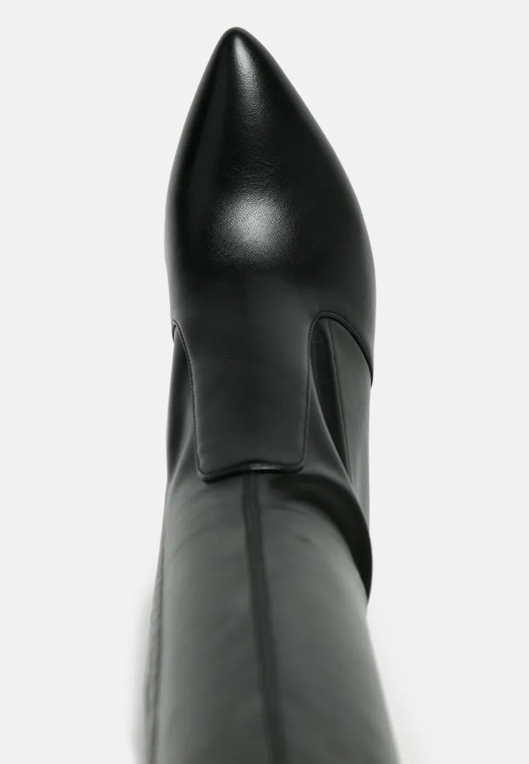 Zade Thigh High Long Boots In Stretch Patent Pu By Ruw